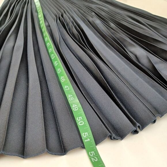 ME And Em Women Pleated Skirt Midi Shirt Dress Size 2 Long Sleeve Button In Navy - Picture 12 of 12